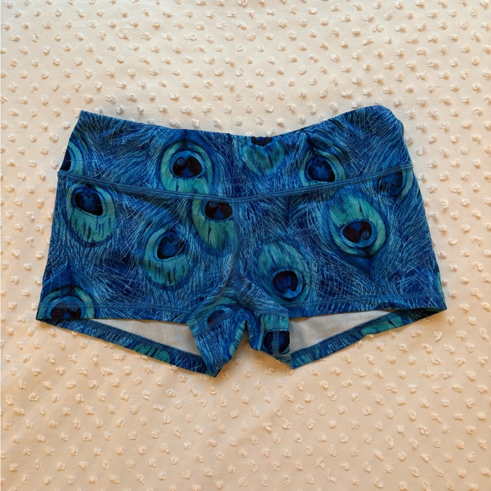 Fleo Blue Peacock Pattern Shorts